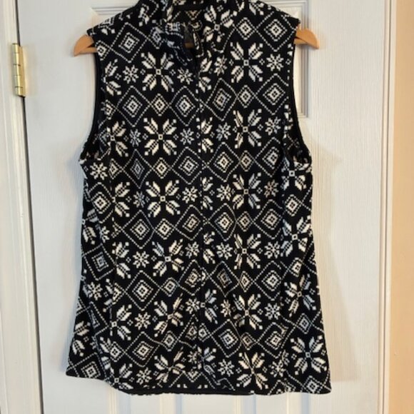 Cuddl Duds Women's Fleece with Stretch Zip Vest Pockets Soft Cozy Black Size XL - Picture 1 of 9